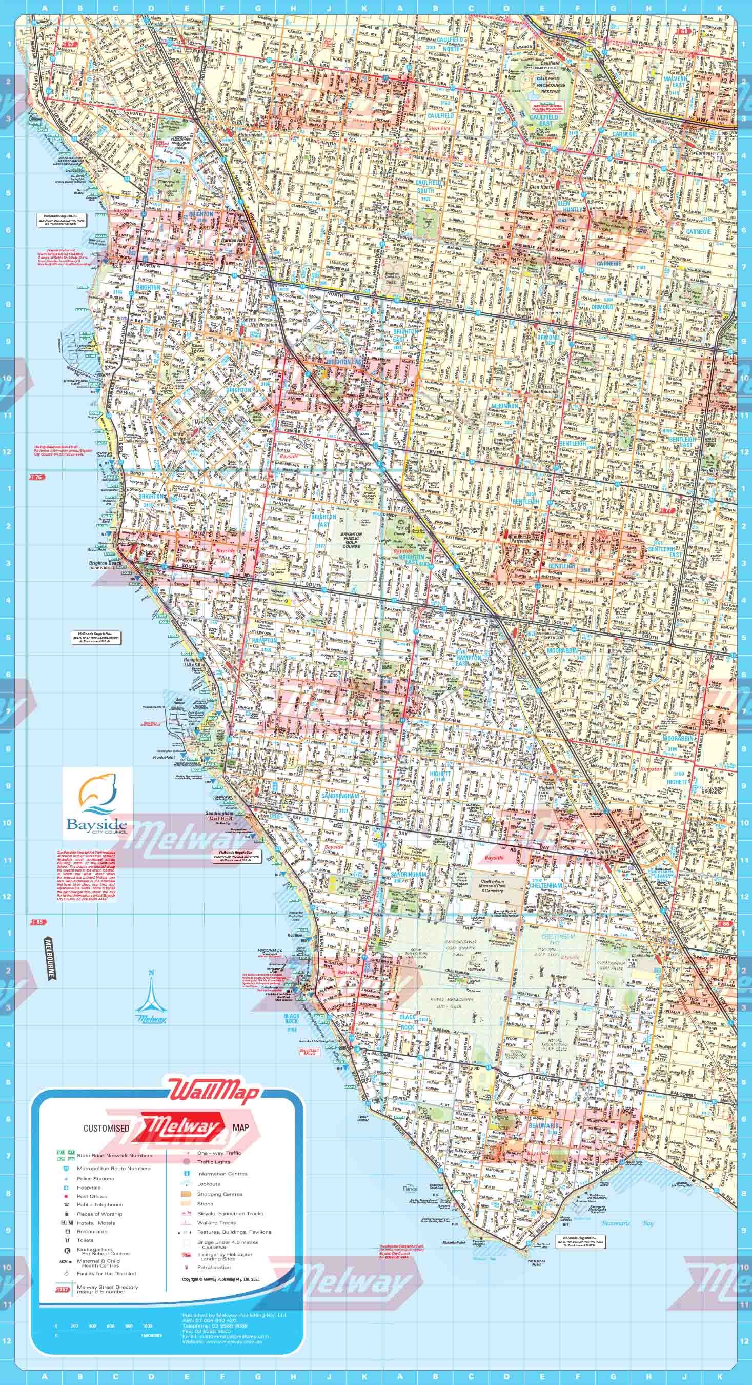 Melway Bayside Council WallMap